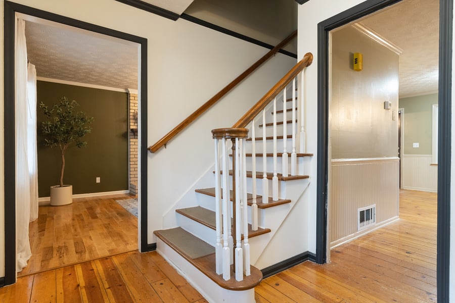 Foyer leading to 4 bedrooms and 2 full baths upstairs with additional quiet work space