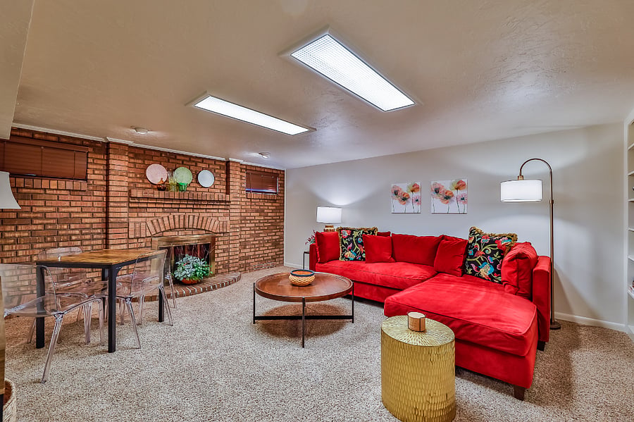 Downstairs Family Room with 55 inch TV 
