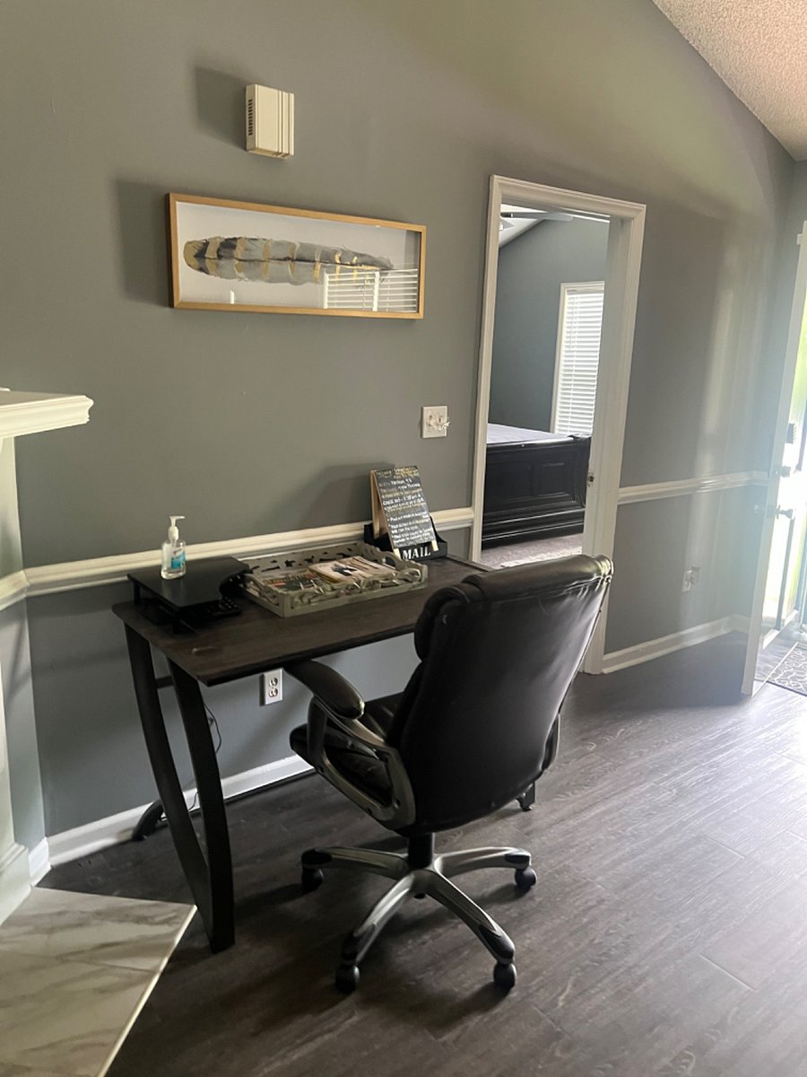 Desk and work area