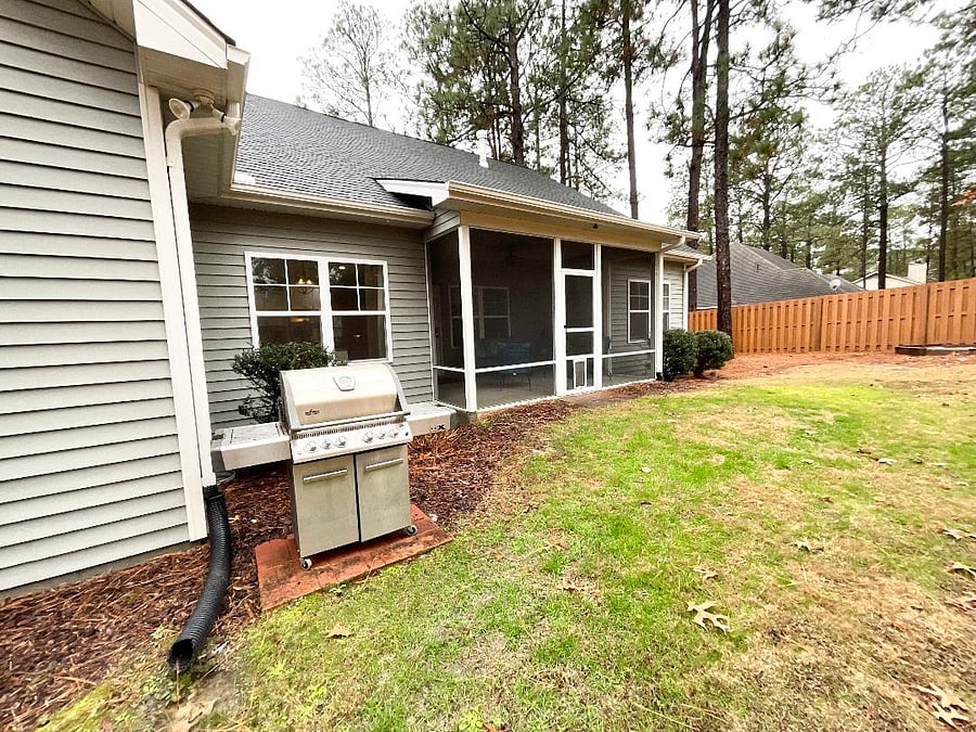 Backyard with gas BBQ