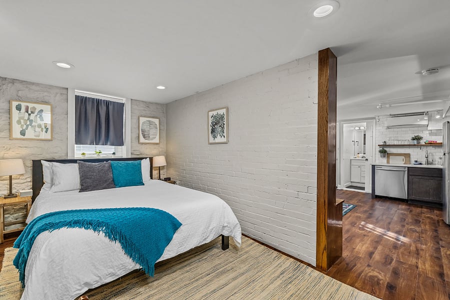 bedroom off the living area