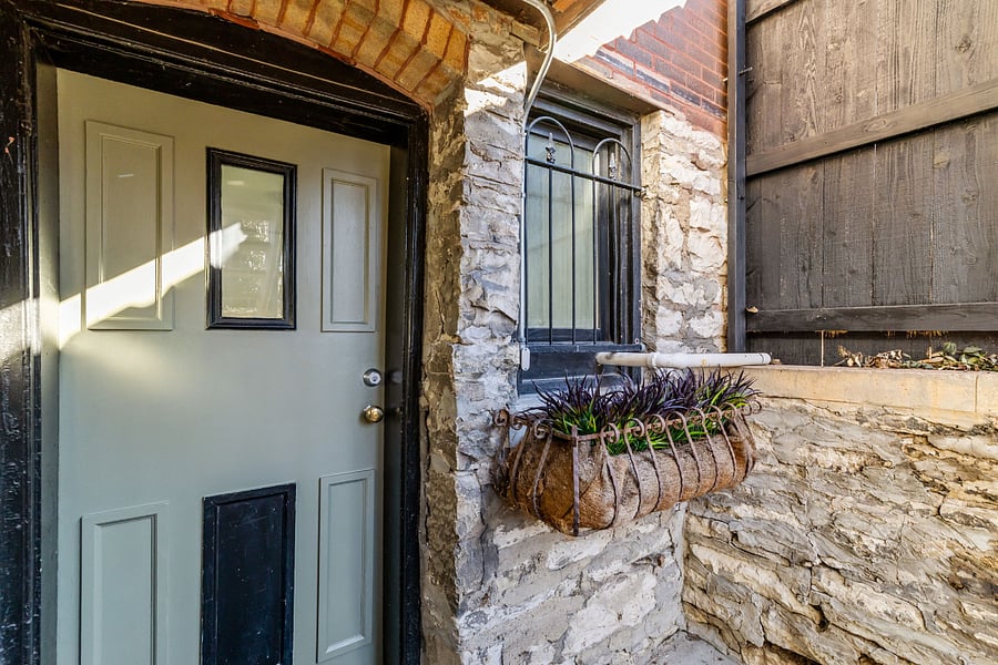 Private entrance to lower level apartment