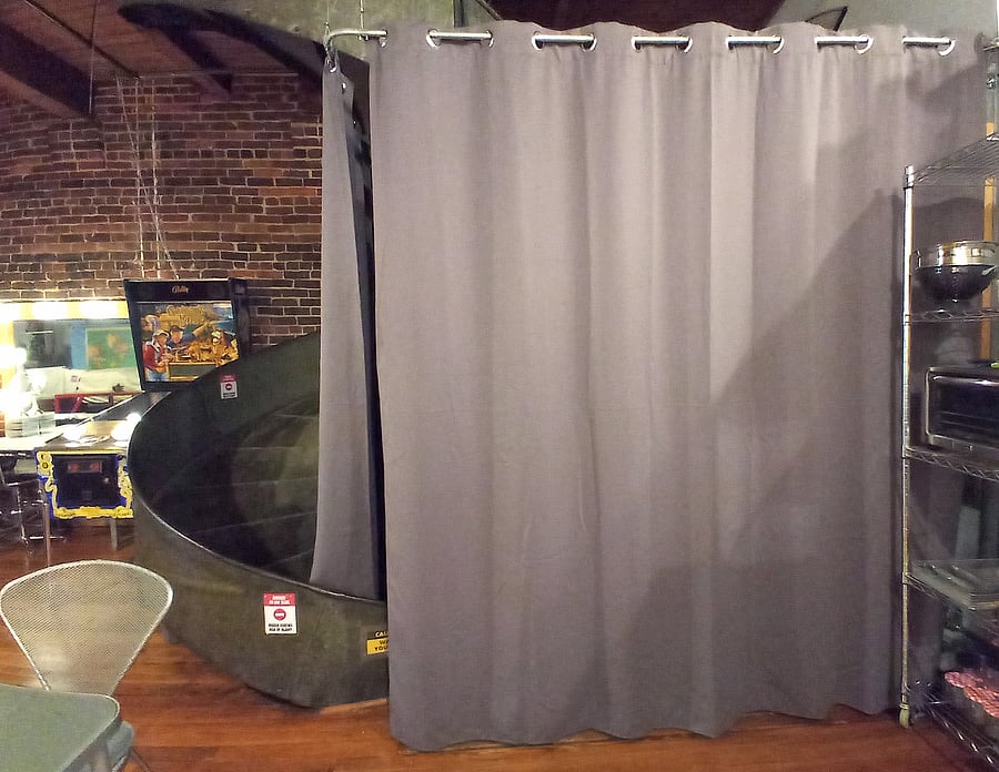 The clever use of blackout curtains enhance privacy in the master bedroom. As the owner, I can personally attest to the efficacy of these curtains, having struggled with severe light sensitivity due to chronic migraines. They ensure a peaceful and comfortable space for a restful night's sleep.