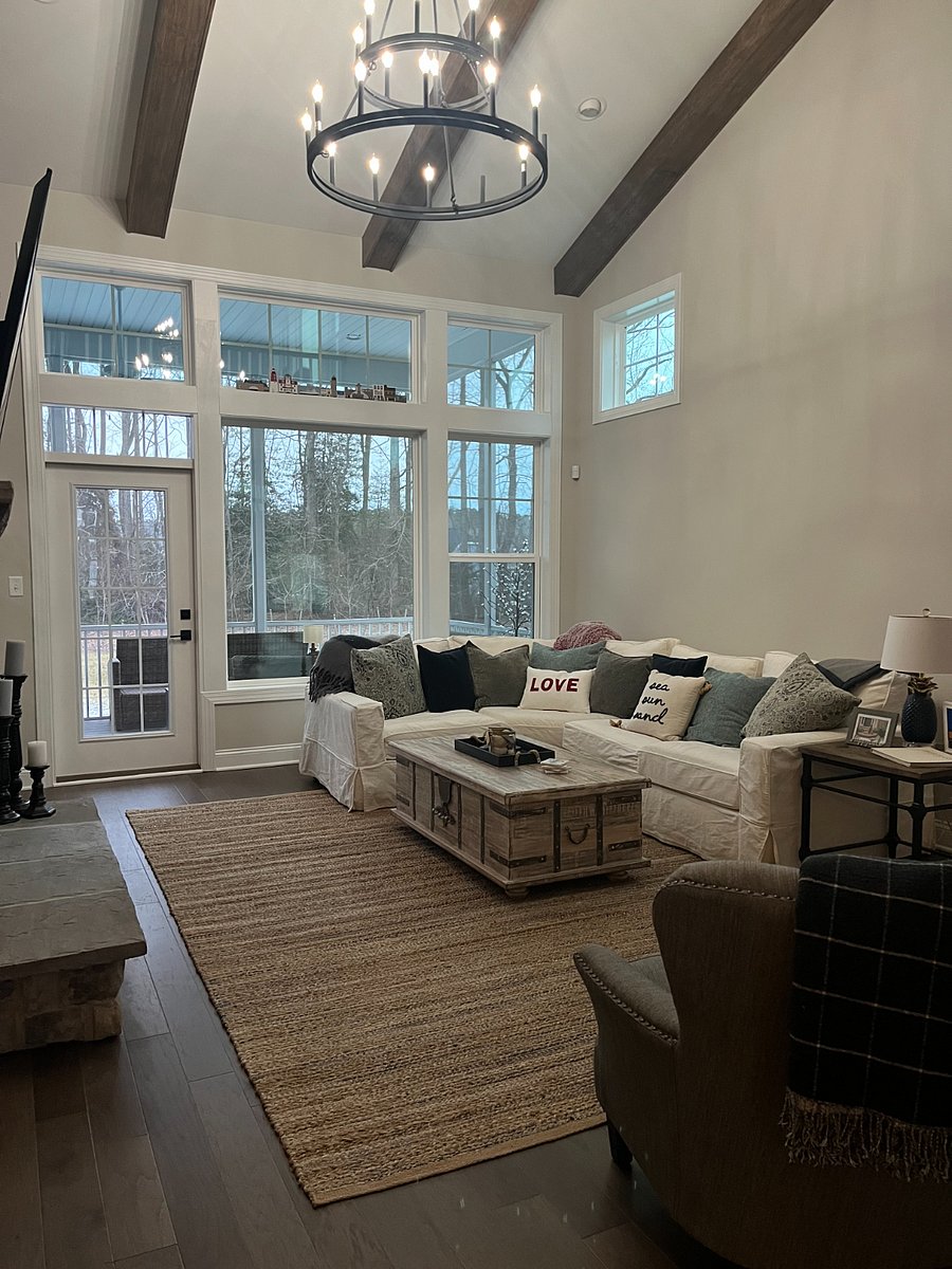 view from home to sunroom and backyard.