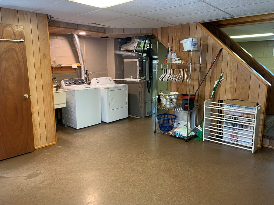 Washer/Dryer/Laundry set-up. Washer new.