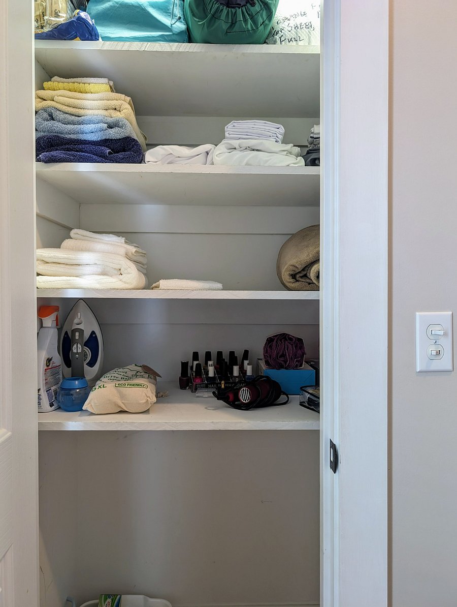 Upstairs linen closet.