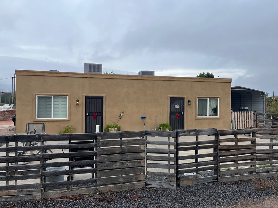 exterior of Casita, left side is the rental and right side is where mom lives