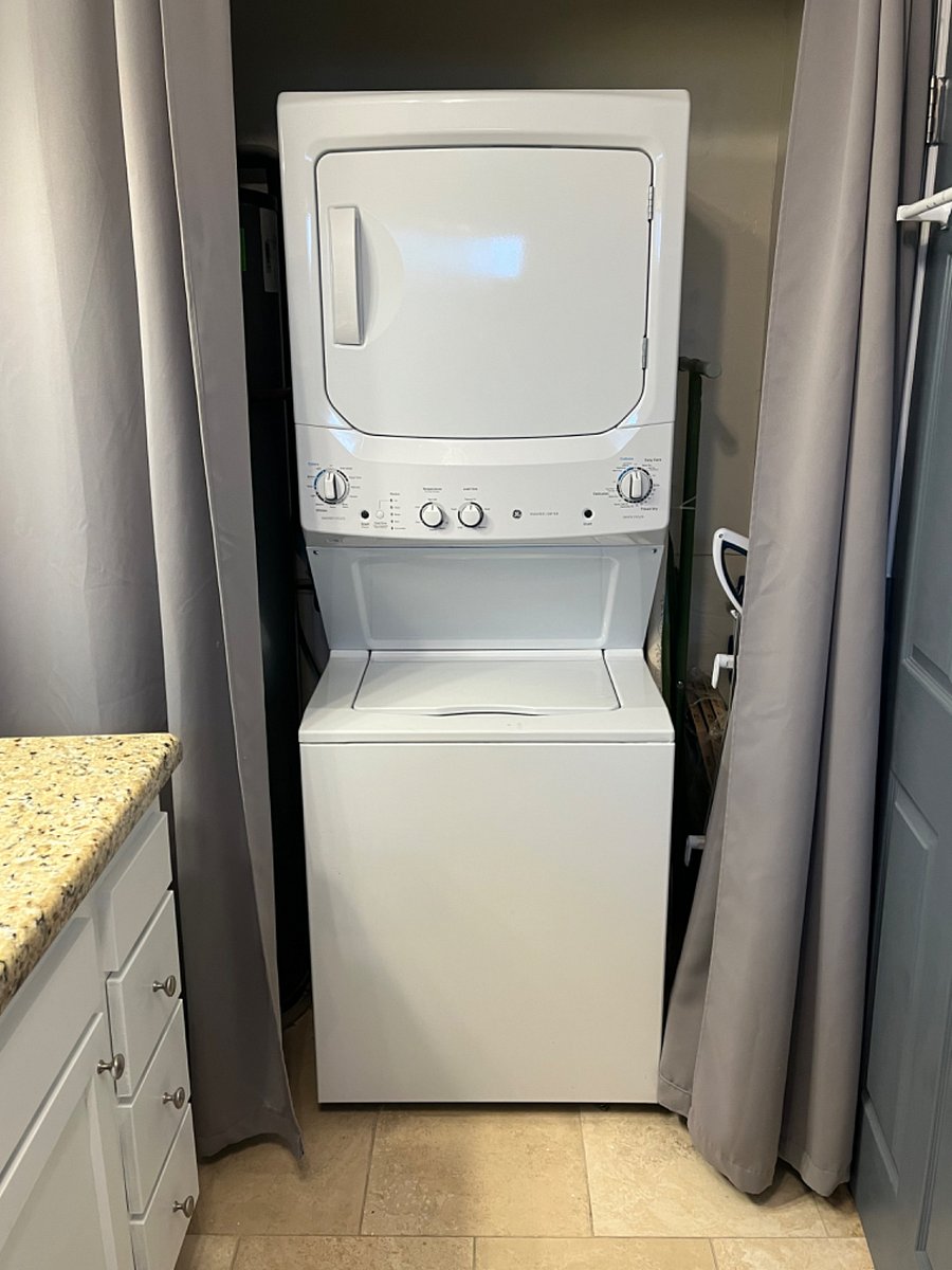 large capacity washer/dryer in bathroom