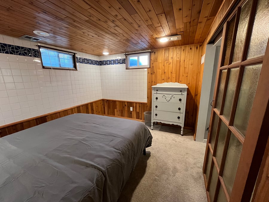 Vintage dresser can be moved from bedroom to bonus room if using as a walk-in closet space.