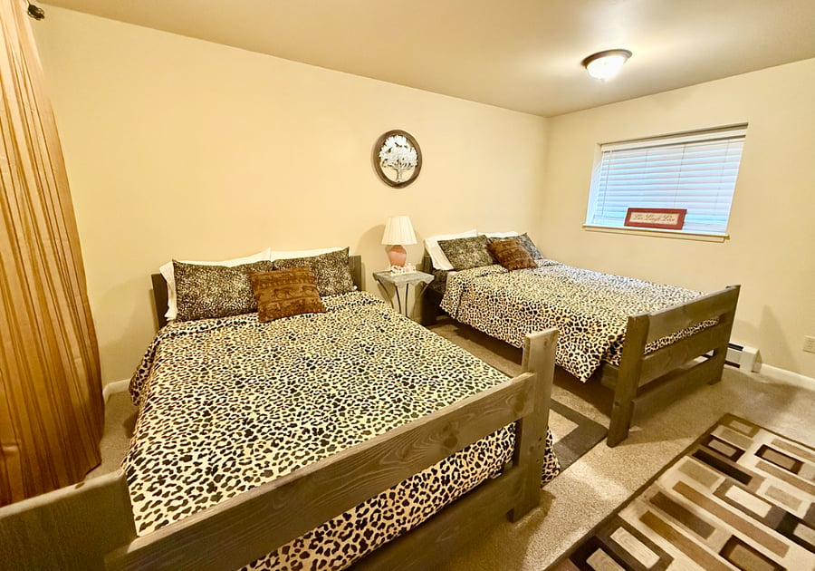 2 full beds in basement bedroom