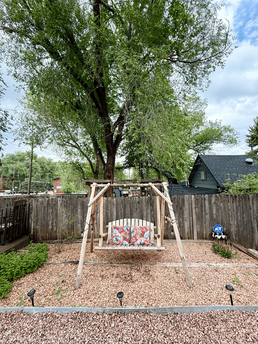 outdoor swing in backyard