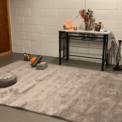 Basement yoga area