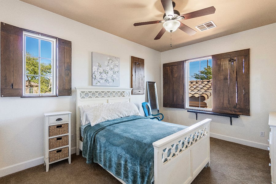 Your bedroom with dresser and closet