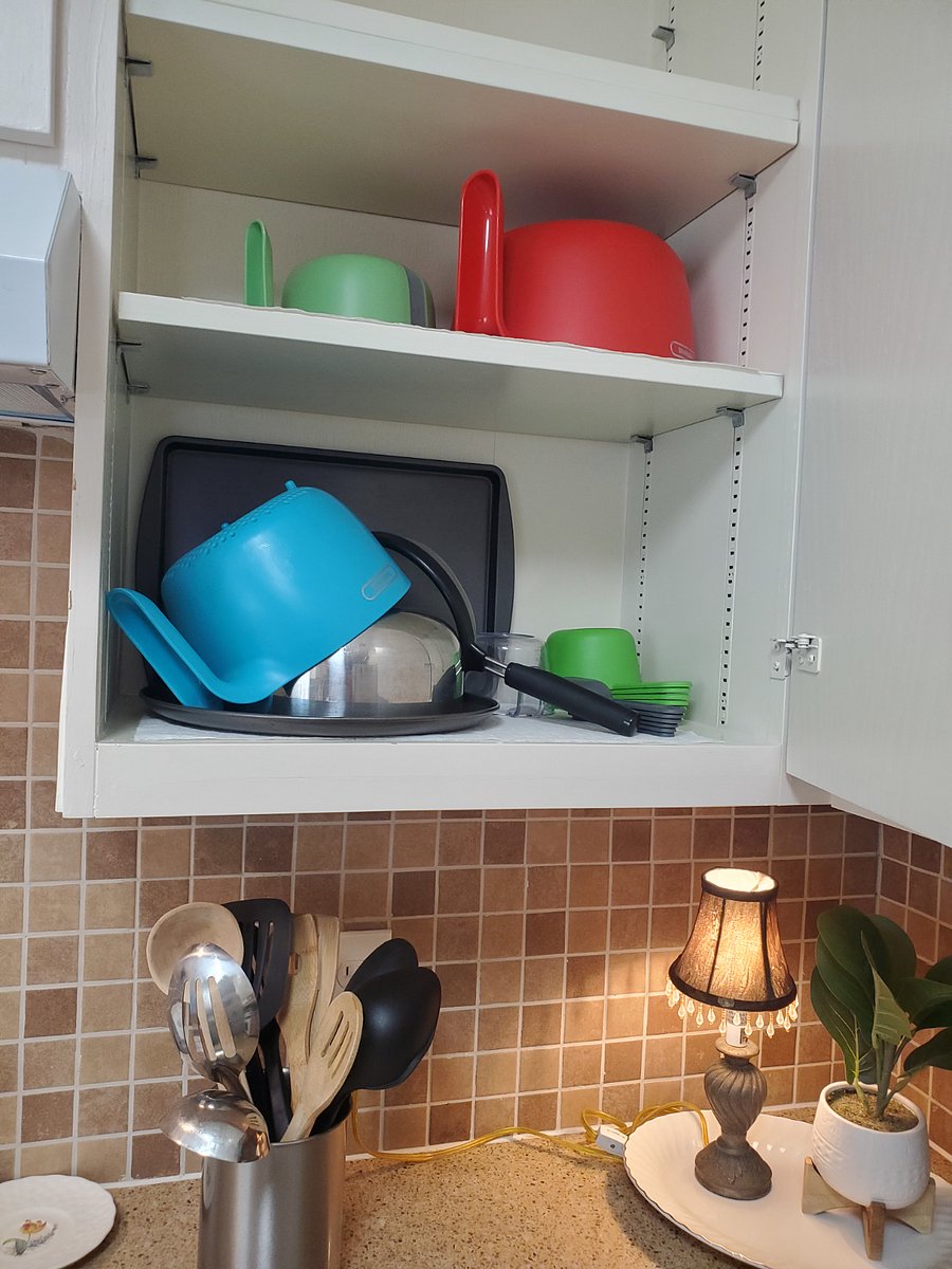 We have mixing bowls and measuring cups and teaspoons for your convenience. 