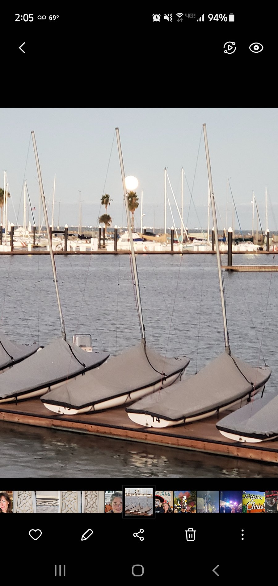 We took this photo on Shoreline Drive in front of the Art Center.  It is a nice picture of the marina. On Wednesdays, they have a farmer's market at the Art Center. 