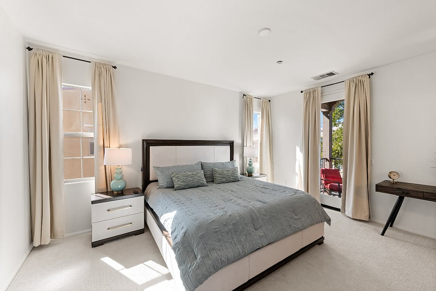 Master bedroom with private balcony