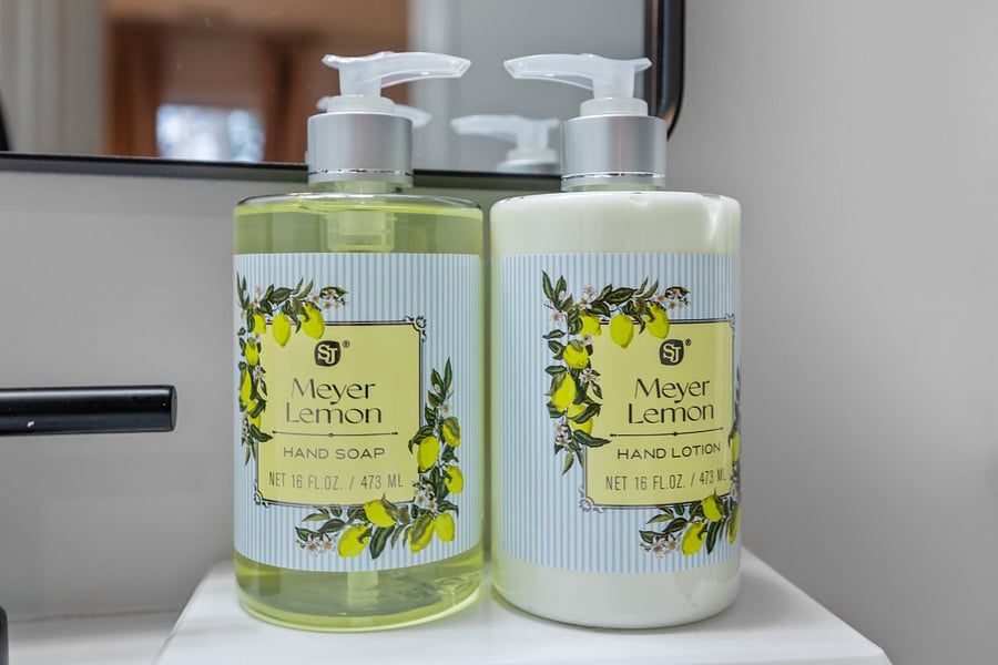 Soaps, Cleaning Supplies and First Aid Kit Available