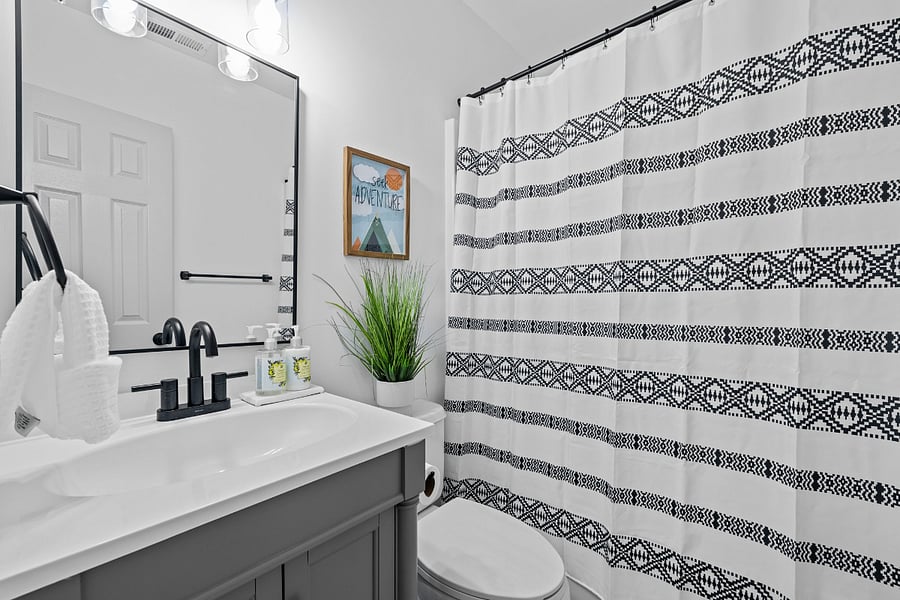 Beautifully updated ceramic stand up shower