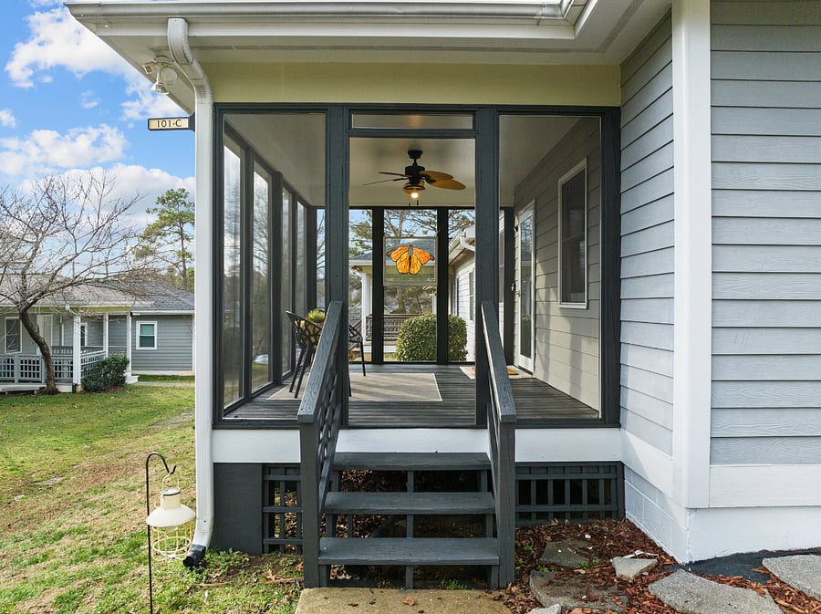 Step up Stairs going to Screened Porch.