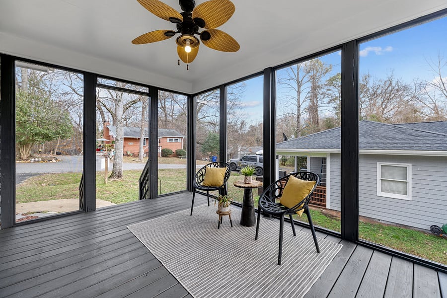 Inviting Covered Porch.