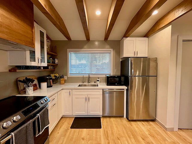 full kitchen with induction stove