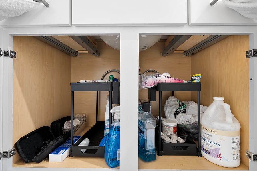 Cleaning supplies present for tenants