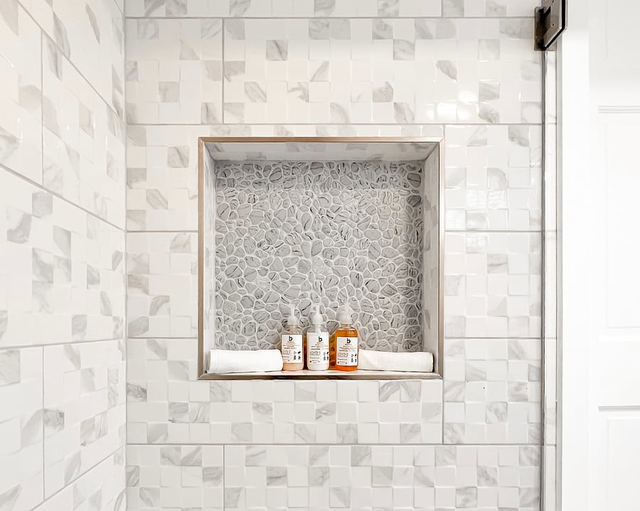 Shower Storage Compartment.