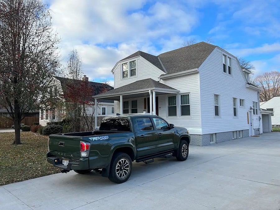 Parking spot 1: There are two "stalls" for parking in the driveway. Left hand side, near the porch entrance. One spot close to porch and one spot directly behind that stall. Also street parking is available on the opposite side of the street.