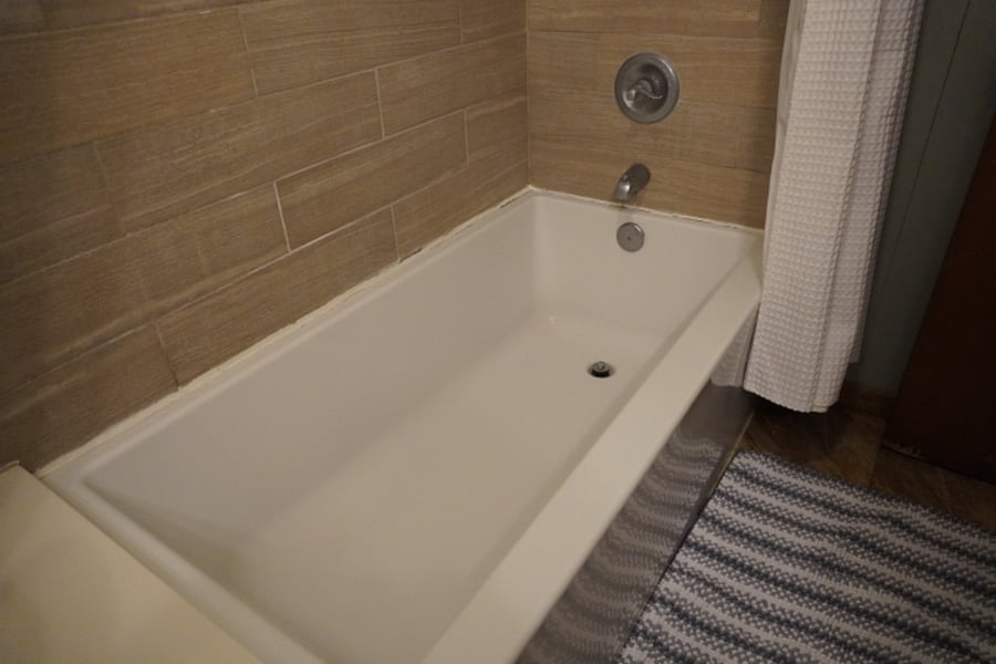 Large tub with shower