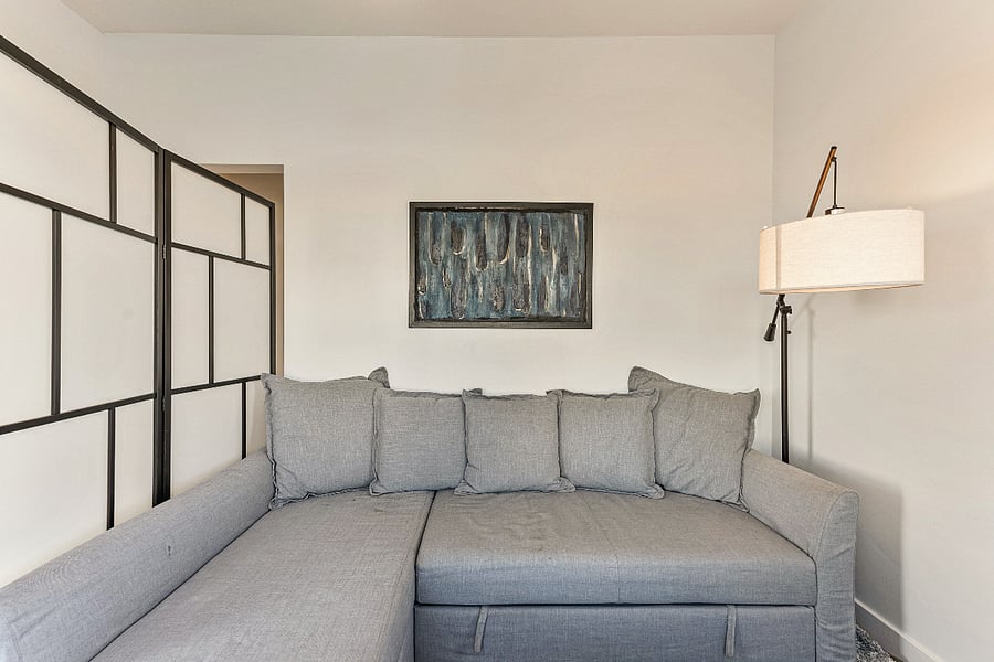 Large sofa bed that converts into a full size bed. 