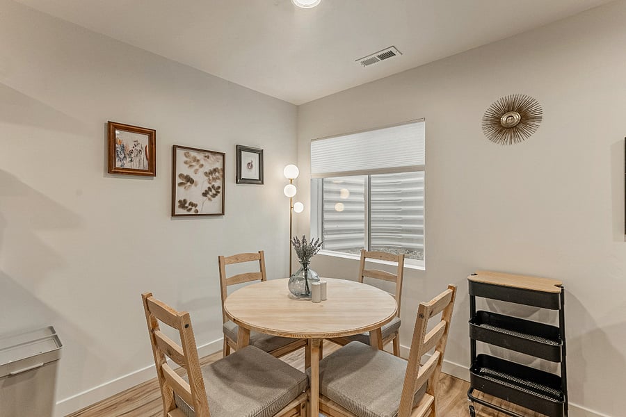 Each room has additional lighting fixtures for cozy ambient light. 