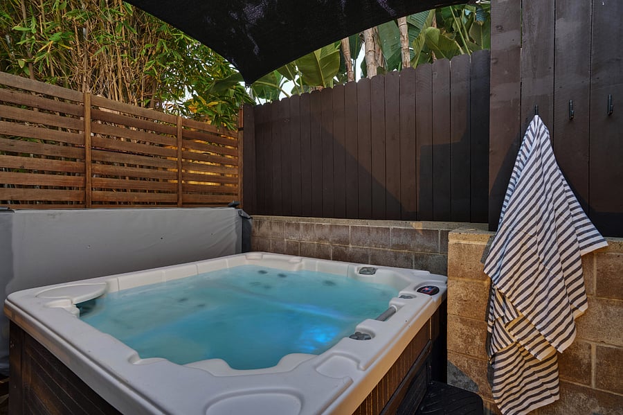 Secluded jacuzzi area.