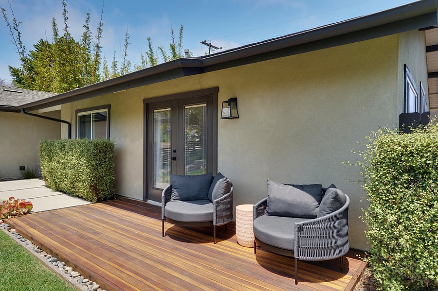 Deck and seating area.