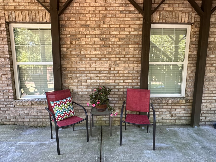 Patio at entrance