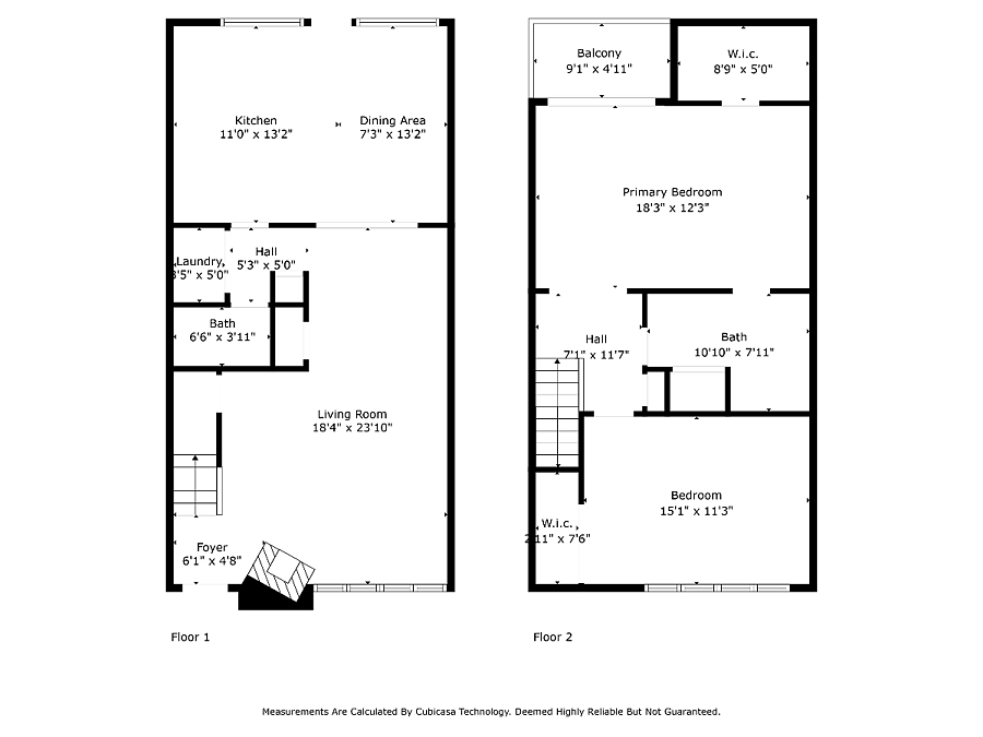 Townhome 2 story floor plan