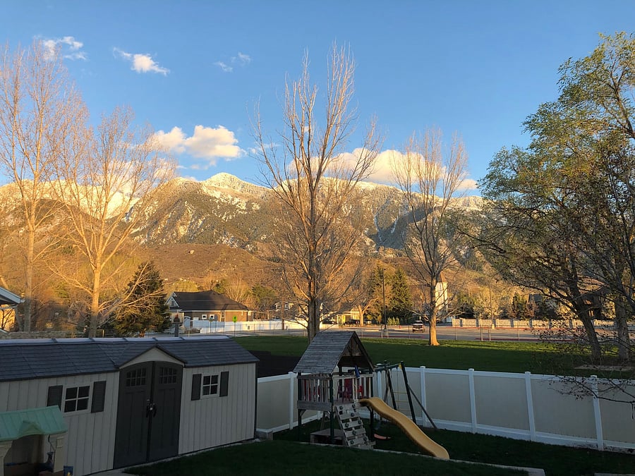 Backyard view of the mountains