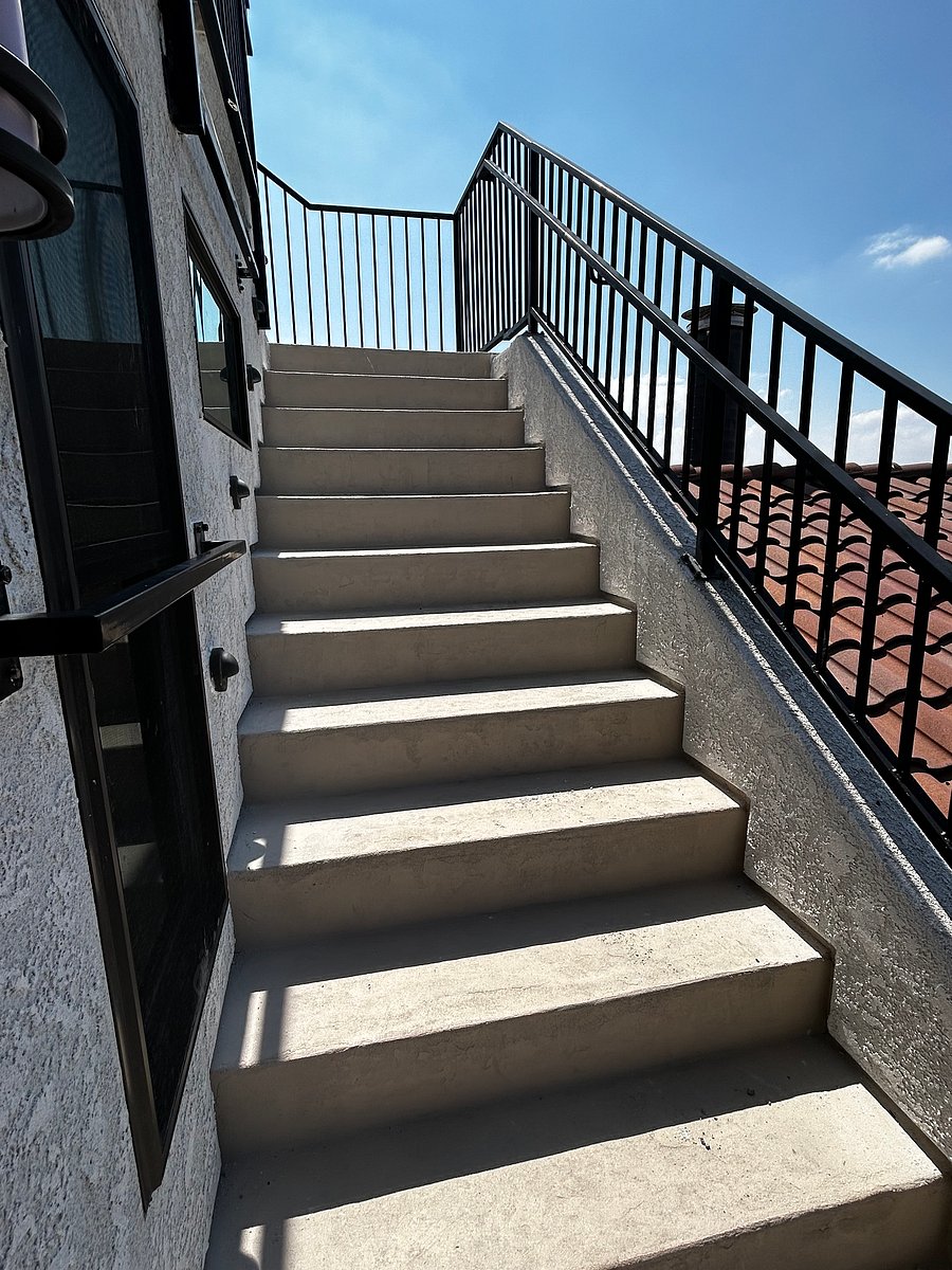 Stairs to rooftop deck
