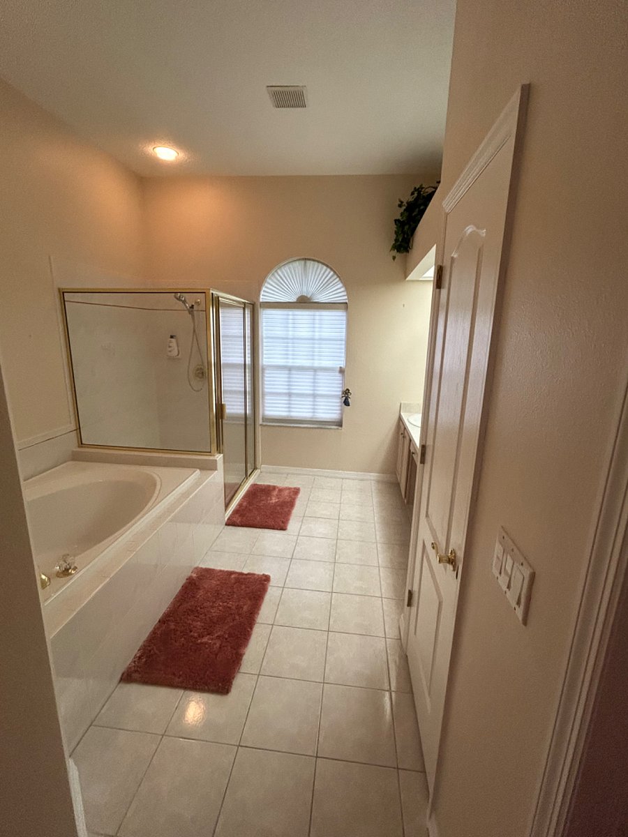 Roomy Master bathroom for two