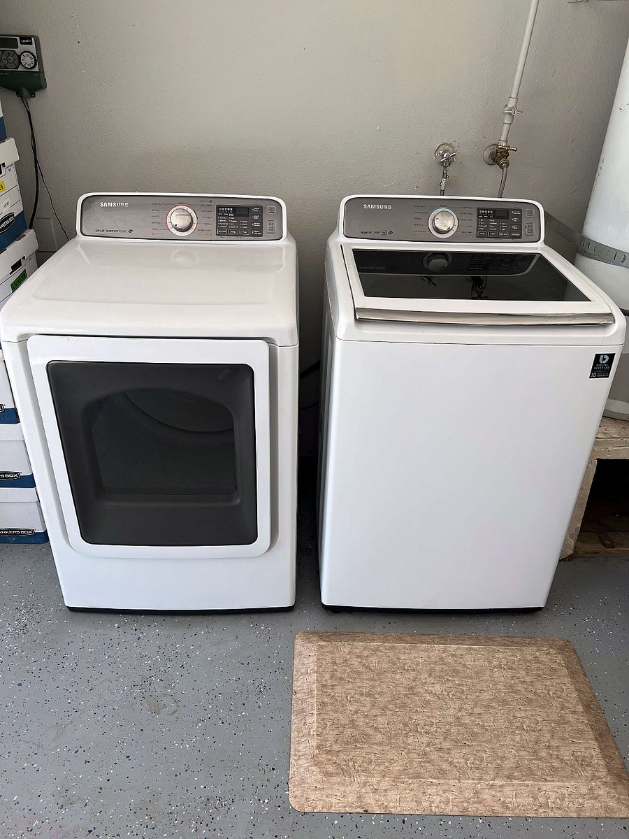 Washer and dryer in the garage