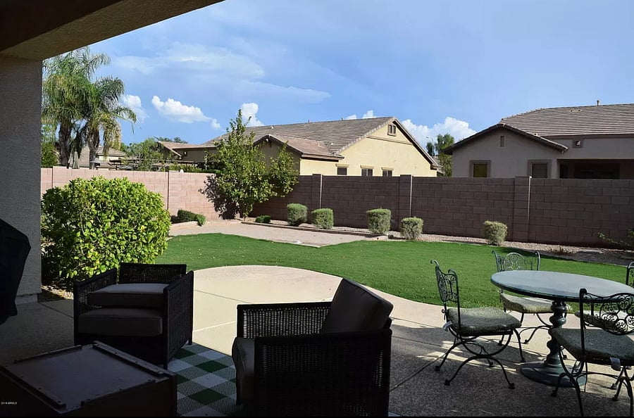 Lovely shaded patio with grill