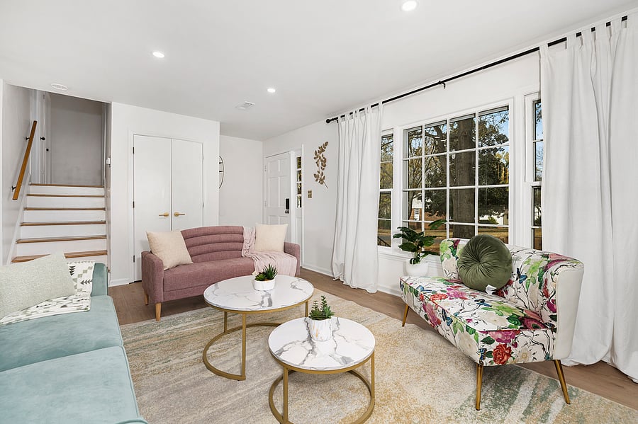 Artfully decorated living room