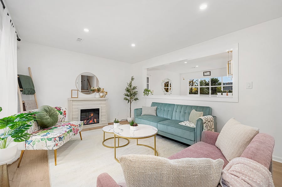 Artfully decorated living room 