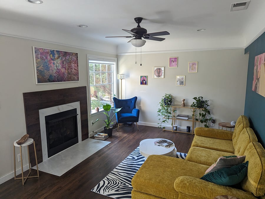 Gas fireplace and smart TV