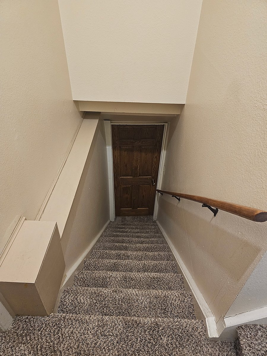 After entering keyless lock pin you will go down the stairs
