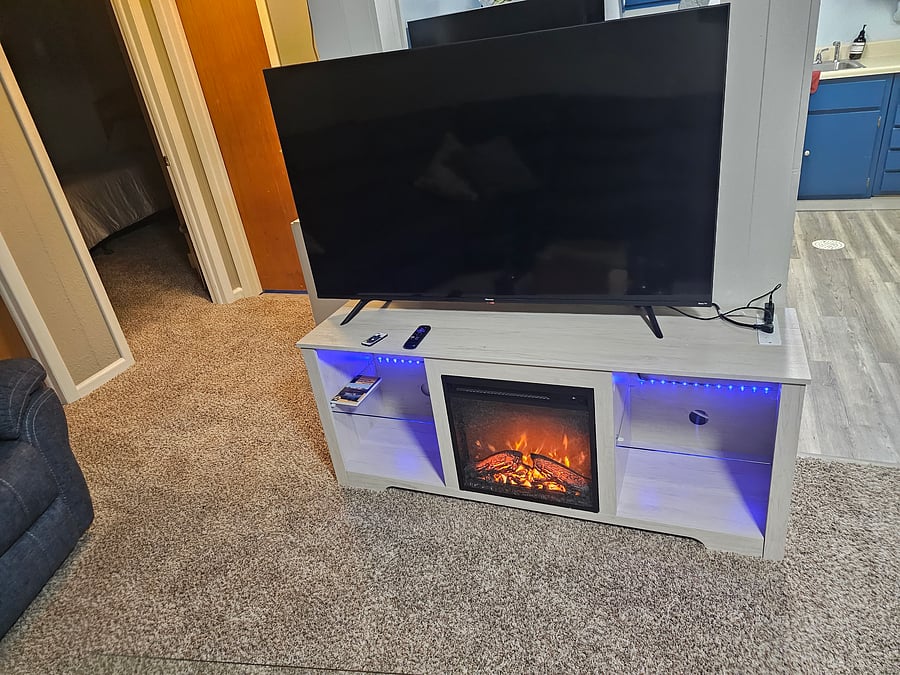 Electric Fireplace with mood lighting for cozy nights in 