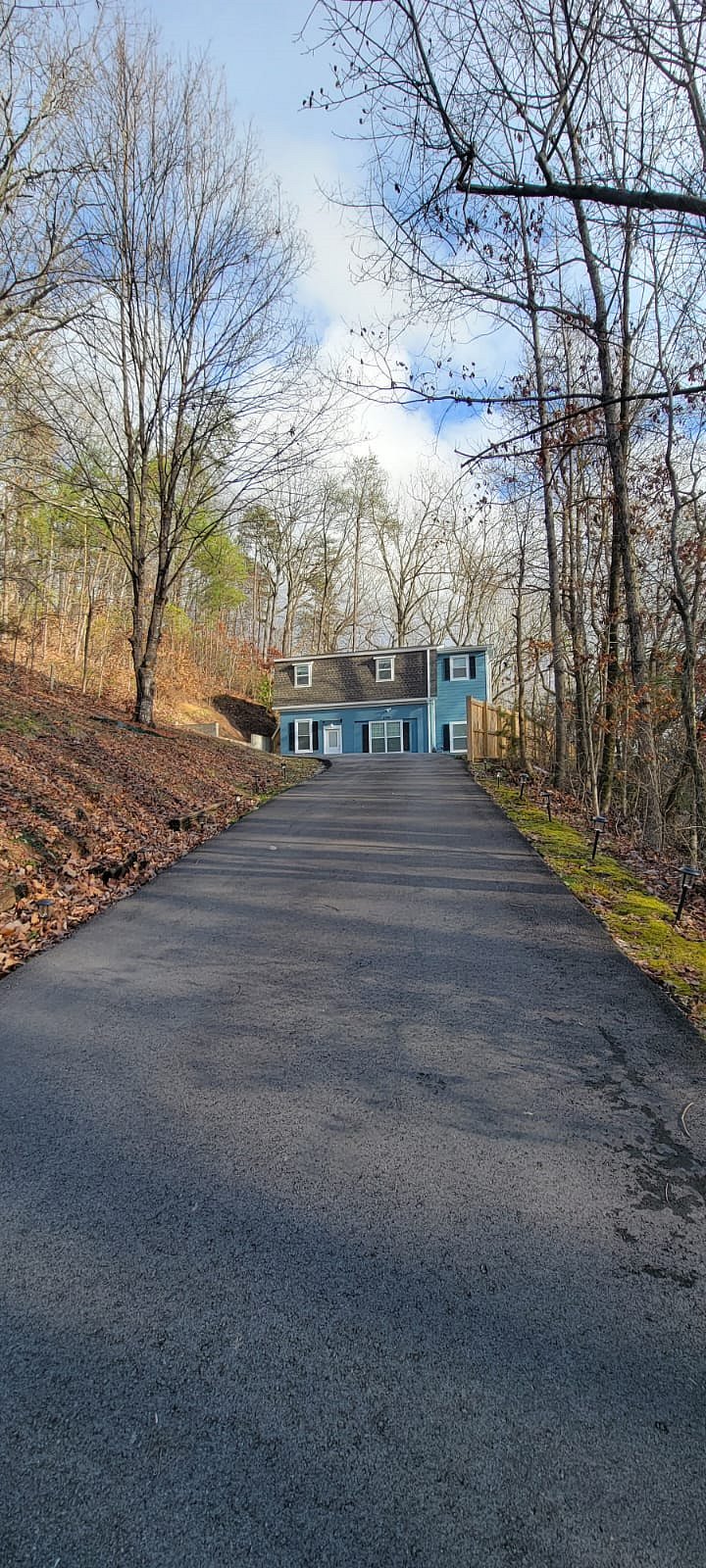 Driveway leading up to house