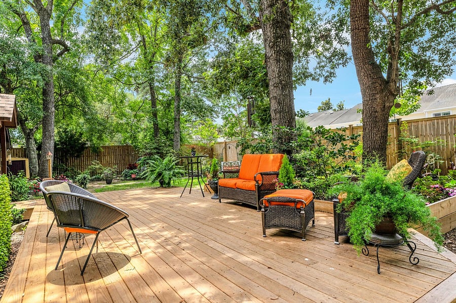 Enjoy the Deck in Private Courtyard.