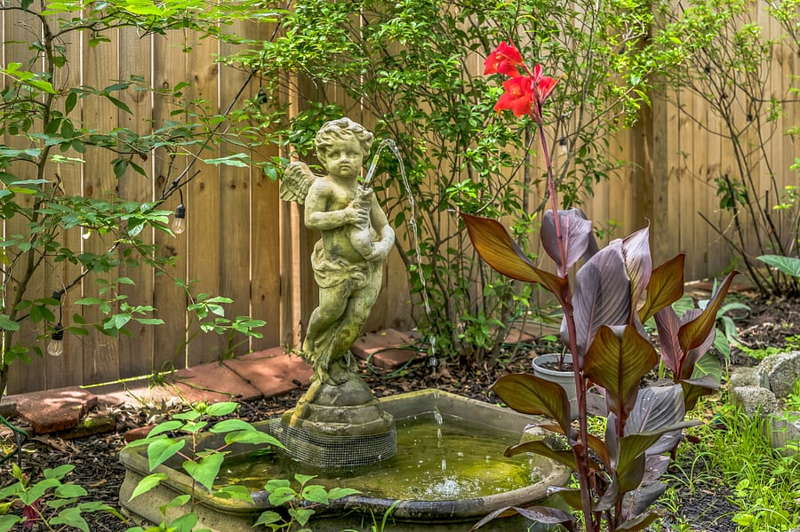 Soothing Fountain awaits your auditory senses as you relax on one of the many outdoor seating areas