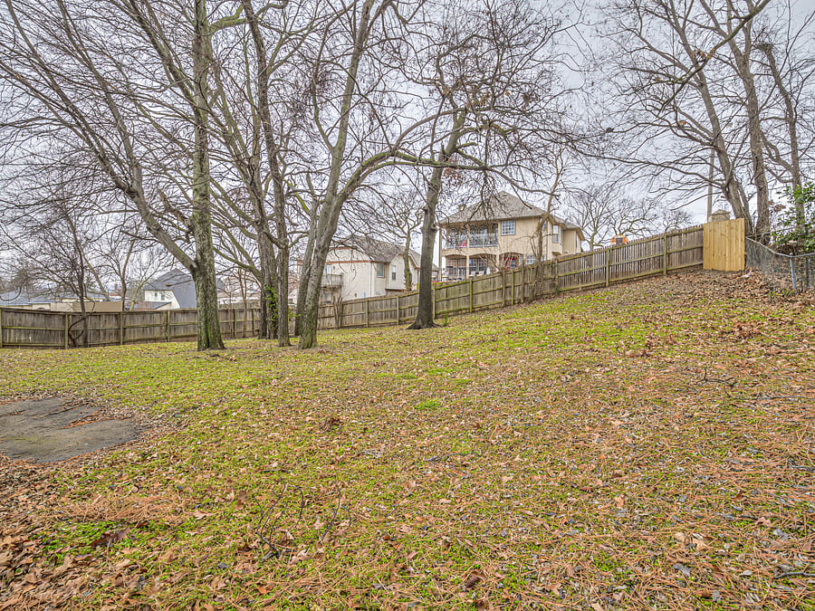 Fenced in backyard