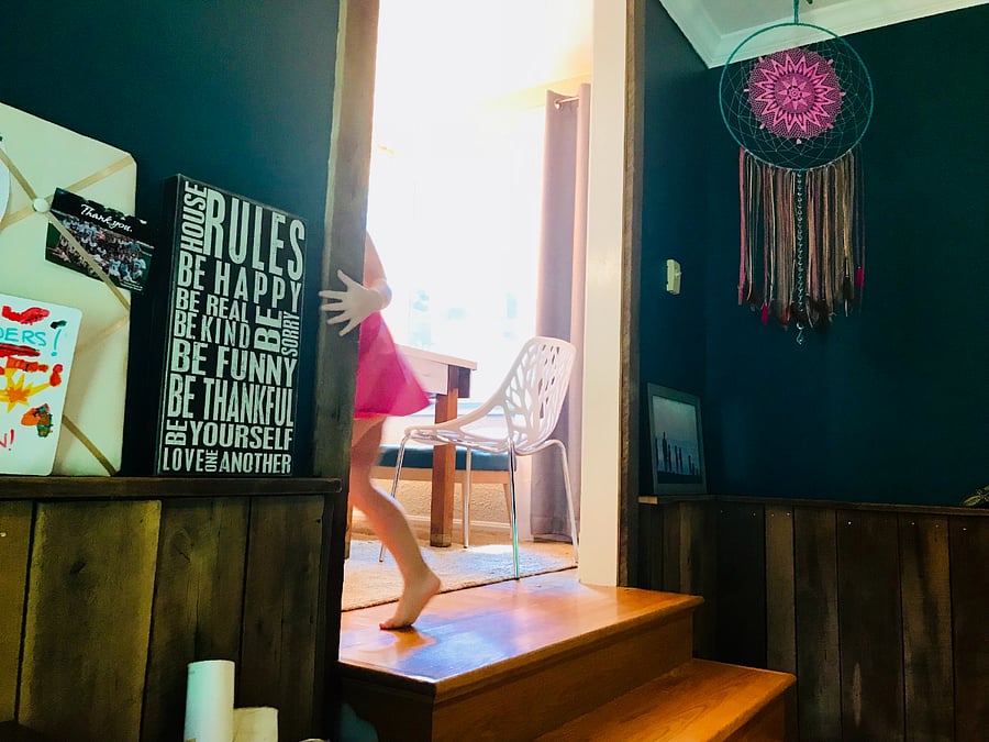 Family Room - custom paint, dreamcatcher, art (kids not included :)